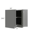 Shale Grey Shaker 33" Easy Reach Corner Base Cabinet