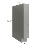 Shale Grey Shaker 6" Base Spice Drawer Cabinet