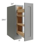 Shale Grey Shaker 9" Spice Rack Base Cabinet
