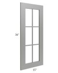 Shale Grey Shaker 15x36 Mullion Glass Door