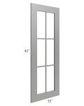 Shale Grey Shaker 15x42 Mullion Glass Door