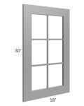 Shale Grey Shaker 18x30 Mullion Glass Door