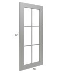 Shale Grey Shaker 18x42 Mullion Glass Door