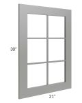 Shale Grey Shaker 21x30 Mullion Glass Door