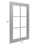 Shale Grey Shaker 21x36 Mullion Glass Door