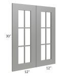 Shale Grey Shaker 24x30 Mullion Glass Door