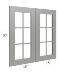 Shale Grey Shaker 30x30 Mullion Glass Door