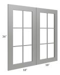 Shale Grey Shaker 36x36 Mullion Glass Door