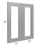 Shale Grey Shaker 24x30 Glass Door