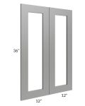 Shale Grey Shaker 24x36 Glass Door