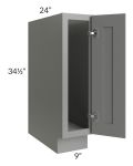 Shale Grey Shaker 9" Full Height Door Tray Base Cabinet