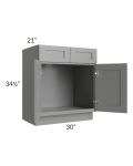 Shale Grey Shaker 30" Vanity Sink Base Cabinet
