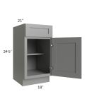 Shale Grey Shaker 18" Vanity Base Cabinet