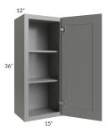 Shale Grey Shaker 15x36 Wall Cabinet