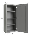 Shale Grey Shaker 18x42 Wall Cabinet