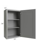 Shale Grey Shaker 21 x36 Wall Cabinet