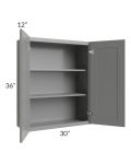 Shale Grey Shaker 30x36 Wall Cabinet