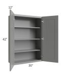 Shale Grey Shaker 30x42 Wall Cabinet