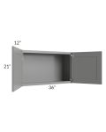Shale Grey Shaker 36x21 Wall Cabinet