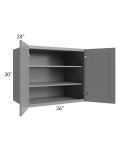 Shale Grey Shaker 36x30x24 Split Pantry Wall Cabinet
