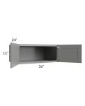 Shale Grey Shaker 36x15x24 Refrigerator Wall Cabinet
