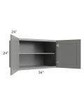 Shale Grey Shaker 36x24x24 Refrigerator Wall Cabinet