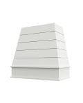 Brilliant White Shaker Raleigh Shiplap Tapered Hood with Block Molding