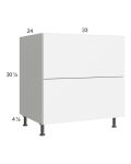 Euro Gloss White 33" 2-Drawer Range Base Cabinet