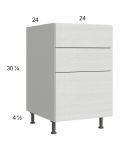Euro White Grain 24" 2-Drawer Range Base Cabinet with 1 False Drawer Front