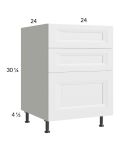 Harbor White 24" 2-Drawer Range Base Cabinet with 1 False Drawer Front