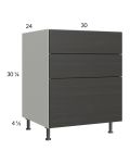 Euro Cafe 30" 2-Drawer Range Base Cabinet with 1 False Drawer Front