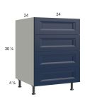 Harbor Navy 24" 3-Drawer Range Base Cabinet with 1 False Drawer Front