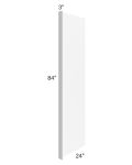 Vail White Shaker 24x84 Refrigerator End Panel with a 3" Return