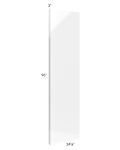 Milan White Gloss 25x96 Refrigerator End Panel with 3" Stile