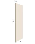 Midtown Cream Shaker 30x96 Refrigerator End Panel with a 3" Return