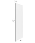 Union White 30x96 Refrigerator End Panel with a 3" Return