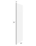 Portland White 30x96 Refrigerator End Panel with a 3" Return