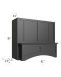 Midtown Black Shaker 42" Arched Wood Hood