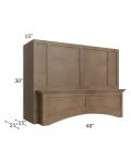 Midtown Mocha Shaker 48" Arched Wood Hood