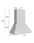 Salem Light Grey 36" Euro Hood