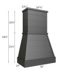Midtown Black Shaker 36" Farmhouse Hood
