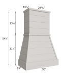 Salem Light Grey 36" Farmhouse Hood