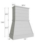Midtown Painted Grey Shaker 42" Farmhouse Hood