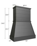 Midtown Black Shaker 42" Farmhouse Hood