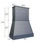 Midtown Blue Shaker 42" Farmhouse Hood