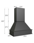 Midtown Black Shaker 36" Signature Hood