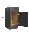 Royal Ebony Shaker 15" Base Cabinet