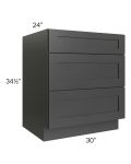 Royal Ebony Shaker 30" 3-Drawer Base Cabinet