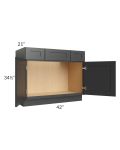 Royal Ebony Shaker 42" Vanity Sink Base Cabinet with Drawers