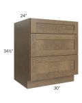 Royal Bronze Shaker 30" 3-Drawer Base Cabinet